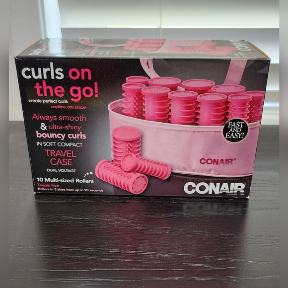 Conair Other - Conair Pink Heated Travel Hair Rollers with‎ Travel Case NWT